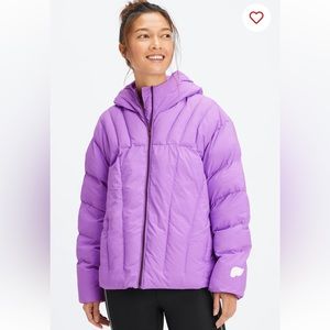 Fabletics Quilted Hooded Purple Puffer